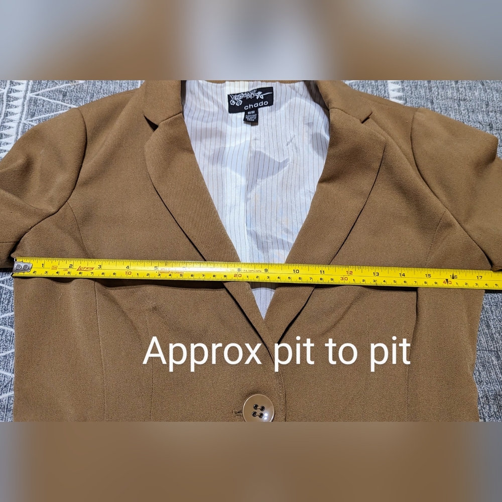 Chado, size Med ladies tan/tobacco colour crop blazer, EUC - Picture 7 of 13